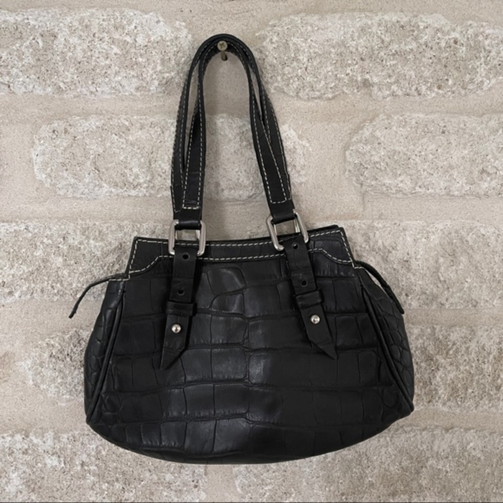 Dooney & Bourke small black croc embossed bag VTG
